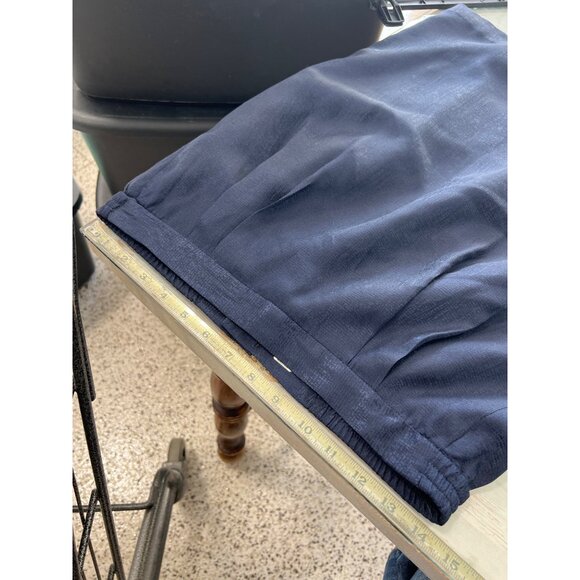 Vintage Silk Jacquard Pencil Skirt Size 24 Inches Length Navy Back Zipper Lined - Picture 2 of 5